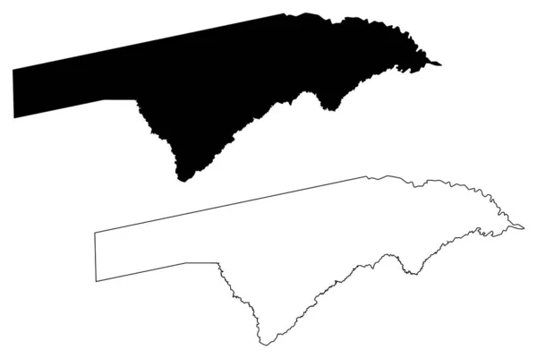 Región de Zambeze (Regiones de Namibia, República de Namibia) mapa vector ilustración, boceto de garabato Mapa de la región de Caprivi — Archivo Imágenes Vectoriales