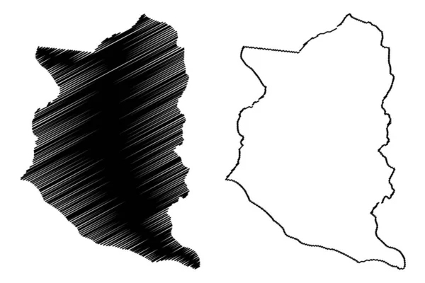 Departamento de San Jose (Departamentos do Uruguai, República Oriental do Uruguai) mapa ilustração vetorial, rabiscar esboço San Jose ma — Vetor de Stock