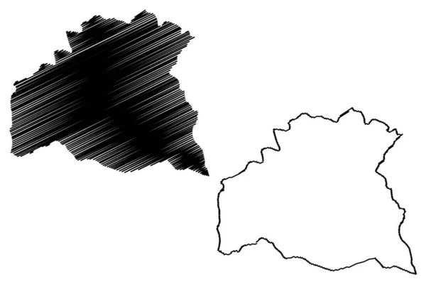 Departament Soriano (departamenty Urugwaju, Wschodnia Republika Urugwaju) mapa wektor ilustracja, skecz bazgroły Soriano ma — Wektor stockowy