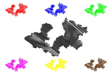 Zagreb İlçesi (Hırvatistan Ülkeleri, Hırvatistan Cumhuriyeti) harita vektör çizimi, Zagreb haritasını çiz