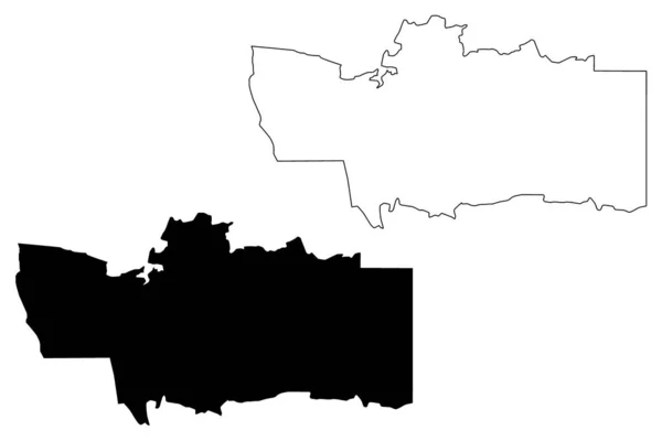 Región Hardap (Regiones de Namibia, República de Namibia) mapa vector ilustración, garabato boceto mapa Hardap — Vector de stock