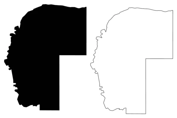 Região de Omaheke (Regiões da Namíbia, República da Namíbia) mapa ilustração vetorial, esboço de rabiscos Herero ou mapa de Sandveld — Vetor de Stock