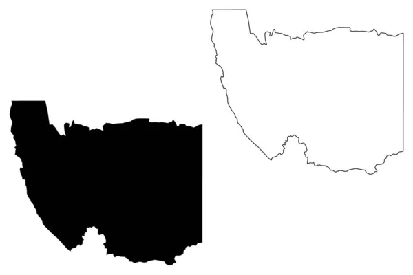 करास क्षेत्र (नामीबिया, नामीबिया गणराज्य के क्षेत्र) नक्शे वेक्टर इलस्ट्रेशन, स्क्रिबल स्केच करास मानचित्र — स्टॉक वेक्टर