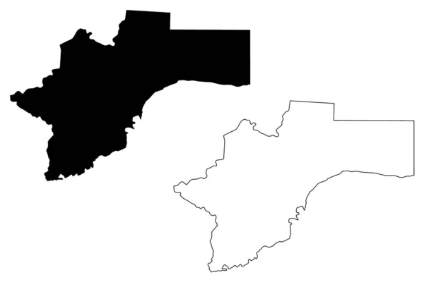Графическая векторная иллюстрация региона Отйозонджупа (регионы Намибии, Республика Намибия), каракульный эскиз карты Отйозонджупа — стоковый вектор