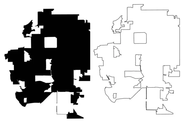 Lakewood City, Colorado (Estados Unidos da América, Estados Unidos da América, EUA) mapa vetorial ilustração, scribble sketch Cidade de Lakewood mapa — Vetor de Stock