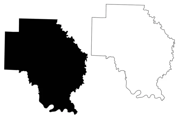 Comté d'Arkansas, Arkansas (comté des États-Unis, États-Unis d'Amérique, États-Unis, États-Unis) illustration vectorielle de la carte, croquis à griffes Carte de l'Arkansas — Image vectorielle