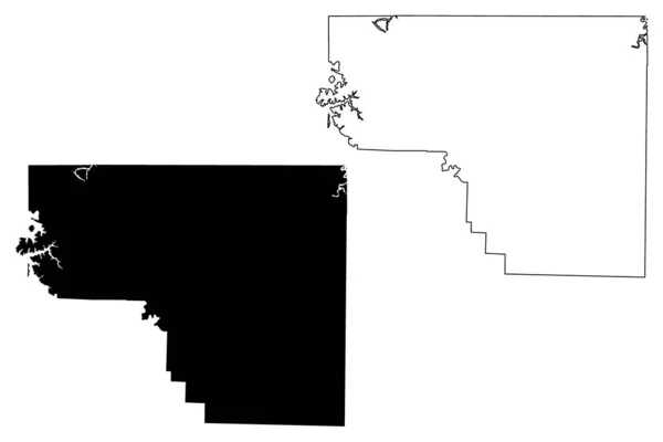 미국, 아칸소주, 캐럴군 ( 미국, 미국, 미국, 우리 ) 벡터 삽화, 낙서 스케치 캐롤 지도 — 스톡 벡터