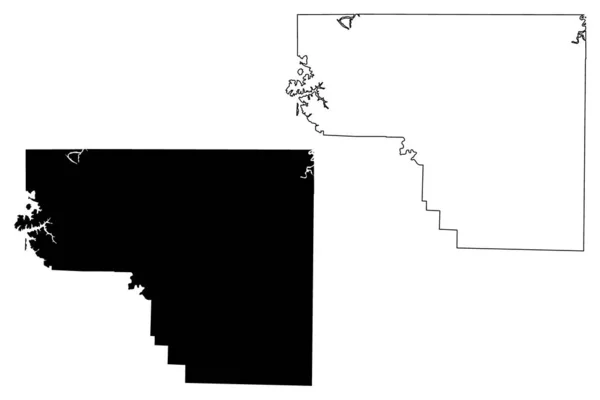 Carroll County, Arkansas (U.S. county, United States of America,USA, U.S., US) map vector illustration, scribble sketch Carroll map — Stock Vector