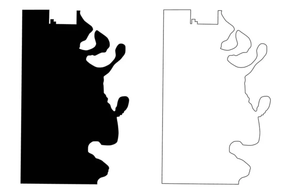 Condado de Chicot, Arkansas (Estados Unidos da América, Estados Unidos da América, EUA, EUA) mapa ilustração vetorial, rabisco esboço Chicot mapa —  Vetores de Stock