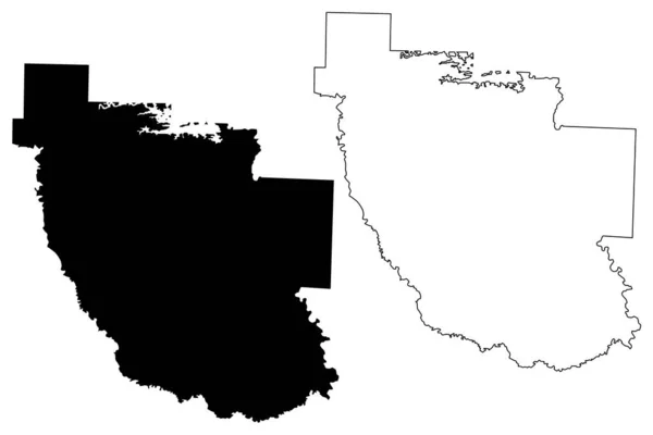 Clark County, Arkansas (Estados Unidos da América, Estados Unidos da América, EUA, EUA) mapa ilustração vetorial, scribble esboço Clark mapa —  Vetores de Stock