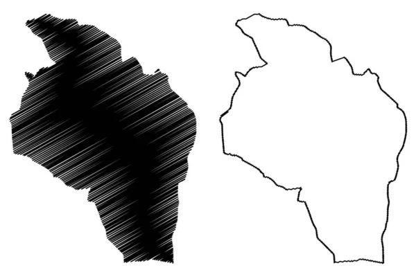 Província de Govi-Altai (aimags, províncias da Mongólia) mapa ilustração vetorial, esboço de rabiscos Govi-Altai (Gobi-Altai) Aimag ma — Vetor de Stock