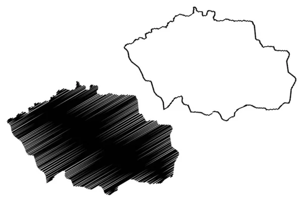 Uvs Província (aimags, Províncias da Mongólia) mapa ilustração vetorial, rabiscar esboço Uvs Aimag ma — Vetor de Stock