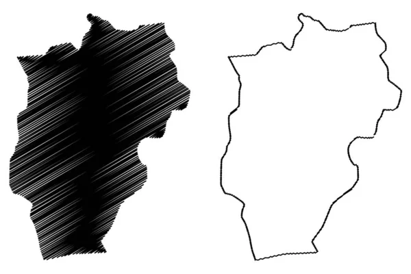 ウヴルカンガイ県(モンゴル国アイマグ)地図ベクトル図,スケッチブック｜Ovorkhangai Aimag ma — ストックベクタ