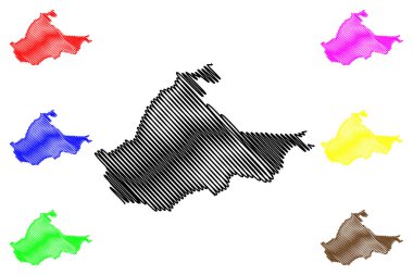 Brcko Bölgesi (Bosna-Hersek, Bih, Bosna-Hersek) harita vektör çizimi, çizim Brcko haritası