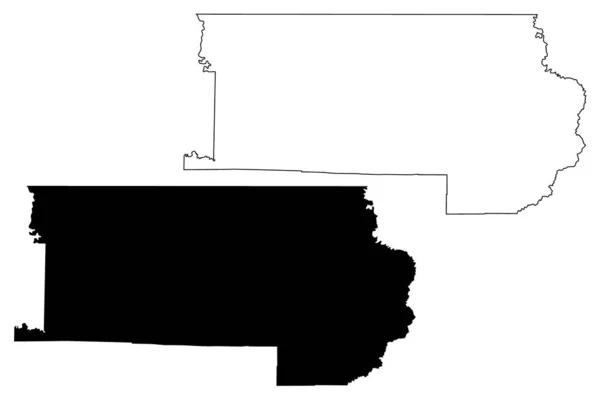 Clay County, Arkansas (U.S. County, United States of America, USA, U.S., US) mapa vector illustration, scribble sketch Clay map — Archivo Imágenes Vectoriales