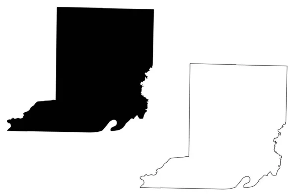 Conway County, Arkansas (U.S. County, Verenigde Staten, Usa, US, Us) kaart vector illustratie, krabbel schets Conway kaart — Stockvector