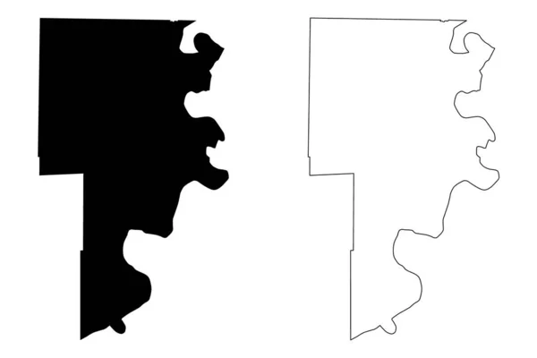 Crittenden County, Arkansas (U.S. County, Verenigde Staten, Usa, US, Us) kaart vector illustratie, krabbel schets Crittenden kaart — Stockvector