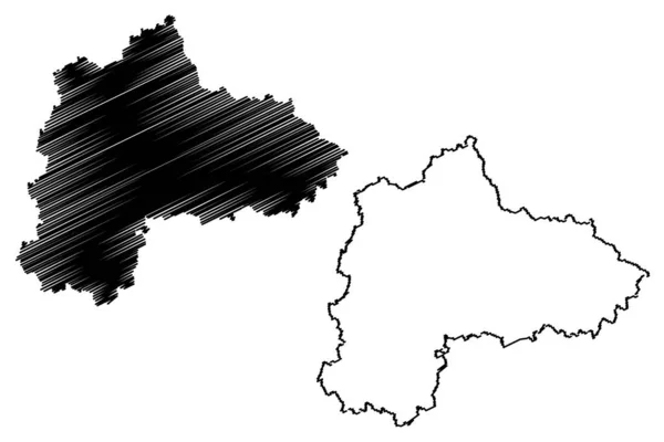 Panevezys County (Litauen, Litauens län) karta vektor illustration, klotskiss Panevezys ma — Stock vektor