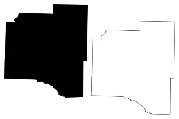 Comté de Grant, Arkansas (comté des États-Unis d'Amérique, États-Unis d'Amérique, États-Unis d'Amérique, États-Unis) illustration vectorielle de carte, croquis en croquis — Image vectorielle