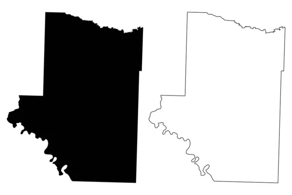 Contea di Hempstead o Hempstead County, Arkansas (contea degli Stati Uniti d'America, Stati Uniti d'America, Stati Uniti d'America) mappa vettoriale illustrazione, schizzo scarabocchiare mappa di Hempstead — Vettoriale Stock