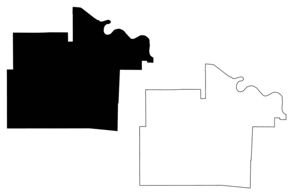 Карта округа Линкольн, Арканзас (США, США, США, США) карта векторной иллюстрации, каракули эскиз карты Линкольна — стоковый вектор