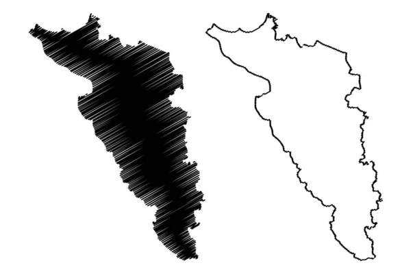 Carolina municipality (communiwealth of puerto rico, porto rico, pr, uncorporated territories of the United States) kartenvektorillustration, kritzelskizze carolina map — Stockvektor