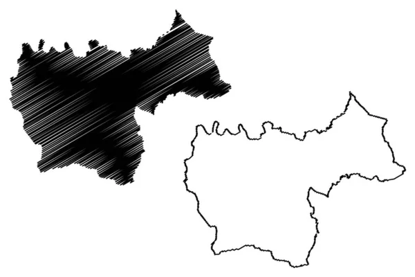 Cayey obec (Commonwealth of Puerto Rico, Porto Rico, Pr, Unincorporated areas of the United States) mapa vektorové ilustrace, čmáranice Cayey de Muesas mapa — Stockový vektor