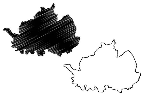 Comune di Cidra (Repubblica di Porto Rico, Porto Rico, PR, Territori non incorporati degli Stati Uniti) mappa vettoriale illustrazione, scarabocchio mappa Cidra — Vettoriale Stock