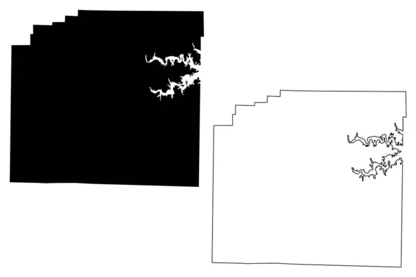 Condado de Montgomery, Arkansas (U.S. County, United States of America, USA, U.S., US) mapa vector ilustración, garabato bosquejo Montgomery mapa — Archivo Imágenes Vectoriales