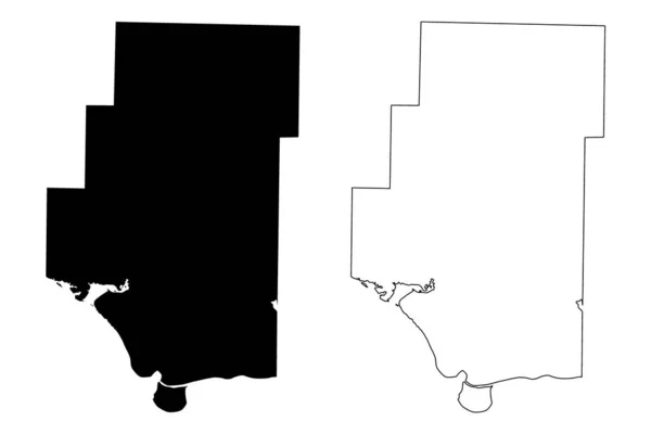 Pope County, Arkansas (contea degli Stati Uniti, Stati Uniti d'America, Stati Uniti d'America, Stati Uniti, Stati Uniti) mappa vettoriale illustrazione, abbozzo scarabocchiare Pope map — Vettoriale Stock