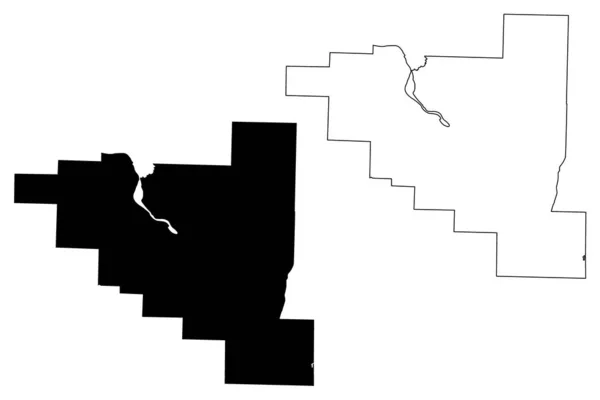 Contea di Pulaski, Arkansas (Contea di USA, Stati Uniti d'America, Stati Uniti d'America, Stati Uniti d'America) mappa vettoriale illustrazione, scarabocchio mappa Pulaski — Vettoriale Stock