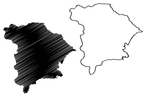 Gurabo municipality (communiwealth of puerto rico, porto rico, pr, uncorporated territories of the United States) kartenvektorillustration, kritzelskizze gurabo map — Stockvektor