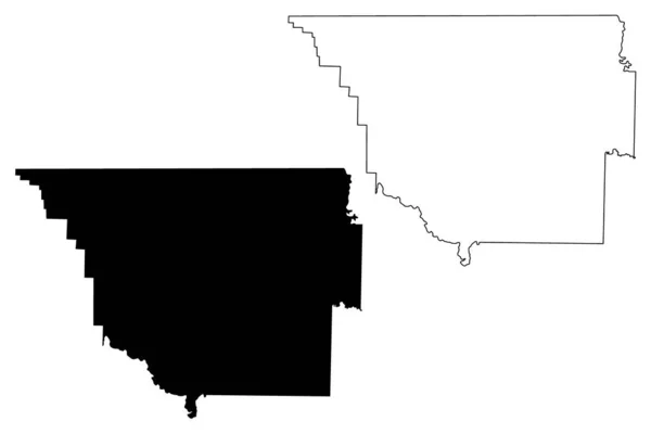 Randolph County, Arkansas (comté des États-Unis, États-Unis d'Amérique, États-Unis d'Amérique, États-Unis d'Amérique) illustration vectorielle de carte, croquis Randolph carte — Image vectorielle