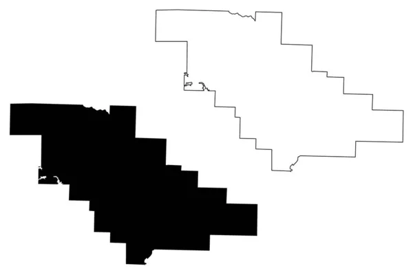 Saline County, Arkansas (U.S. County, United States of America, USA, U.S., US) mapa vector illustration, scribble sketch Saline map — Vector de stock