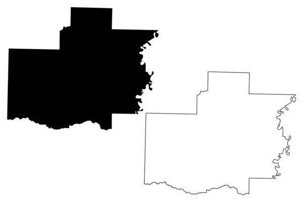 White County, Arkansas (U.S. County, United States of America, USA, U.S., US) mapa vector illustration, scribble sketch Mapa blanco — Archivo Imágenes Vectoriales