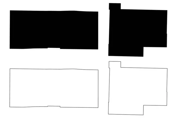 Poinsett and Searcy County, Arkansas (Estados Unidos da América, Estados Unidos da América, EUA, EUA) mapa ilustração vetorial, esboço de rabiscos St. Poinsett e mapa Searcy — Vetor de Stock