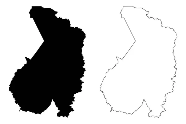 Haut-Ogooue Province (Subdivisions du Gabon, République gabonaise) illustration vectorielle de la carte, croquis à croquis Haut-Ogooue carte — Image vectorielle