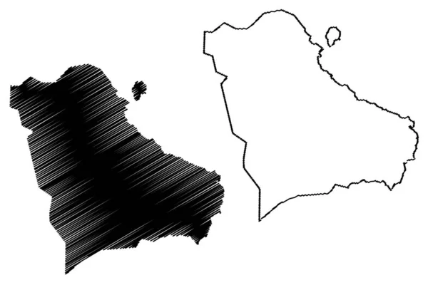Província de Gegharkunik (República da Armênia, divisões administrativas da Armênia) mapa ilustração vetorial, esboço de rabiscos Gegharkunik — Vetor de Stock