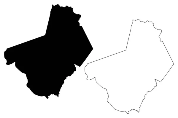 Ogooue-Lolo Eyaleti (Gabon, Gabon Cumhuriyeti 'nin alt bölümleri) harita vektör çizimi, karalama çizimi Ogooue Lolo haritası — Stok Vektör