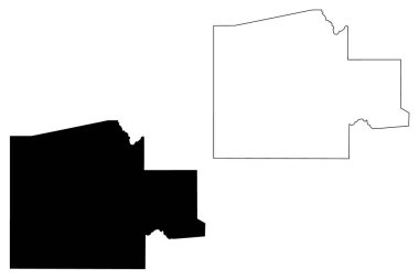 Ngamiland İlçesi (Botswana Bölgesi, Botswana Cumhuriyeti) harita vektör ilüstrasyonu, kuzeybatı haritası çizimi