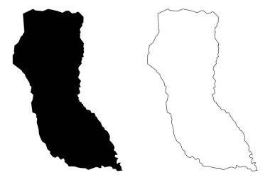 Kuzeydoğu Bölgesi (Botsvana Bölgesi, Botsvana Cumhuriyeti) harita vektör çizimi, çizim Kuzey Doğu haritası