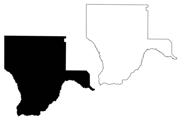 Kgalagadi District (Districts of Botswana, Republic of Botswana) mapa vector illustration, scribble sketch Kgalagadi mapa — Vector de stock