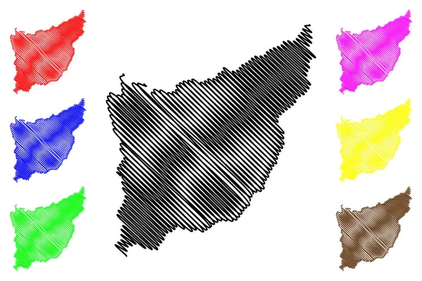 Departamento de Florida (Departamentos de Uruguay, República Oriental del Uruguay) mapa vector ilustración, boceto garabato Florida ma — Vector de stock