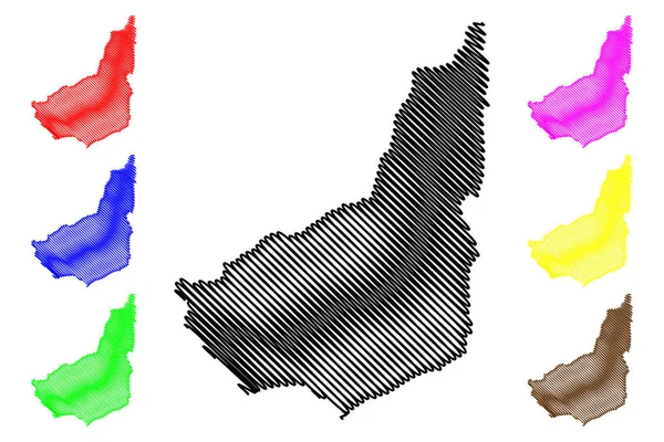 Departament Maldonado (departamenty Urugwaju, Wschodnia Republika Urugwaju) mapa wektor ilustracja, skecz bazgroły Maldonado ma — Wektor stockowy