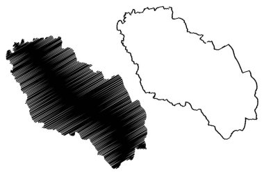 Berat İlçesi (Arnavutluk Cumhuriyeti) harita vektör çizimi, çizim Berat haritası