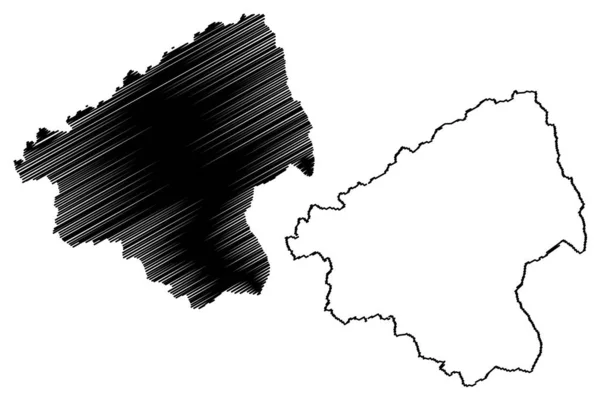 エルバサン郡(アルバニア共和国)地図ベクトル図,スケッチブック｜エルバサン地図 — ストックベクタ