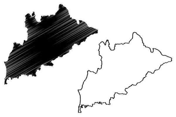 Mapa kraju Tirana (Republika Albanii) Wektor ilustracji, skecz bazgroły Mapa kraju Tirana — Wektor stockowy