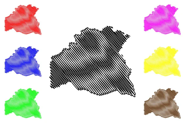 Soriano Departmanı (Uruguay Bölümü, Uruguay Doğu Cumhuriyeti) harita vektör çizimi, çizim Soriano ma — Stok Vektör
