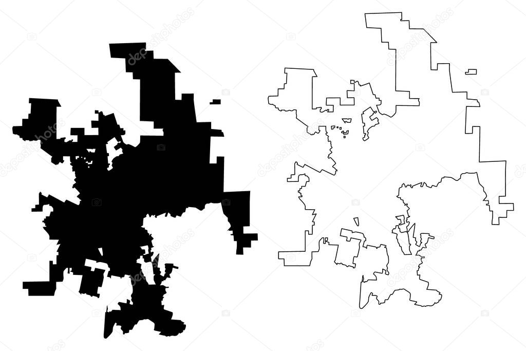 Escondido City, California (United States cities, United States of America, usa city) map vector illustration, scribble sketch City of Escondido map