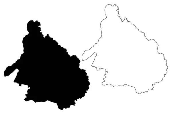 Mokhotlong District (Distrikte von lesotho, Königreich von lesotho) Kartenvektorillustration, Kritzelskizze mokhotlong map — Stockvektor